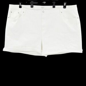 Candace Cameron Bure Women's Trendy White Stretch Shorts Plus Size 32W High Rise